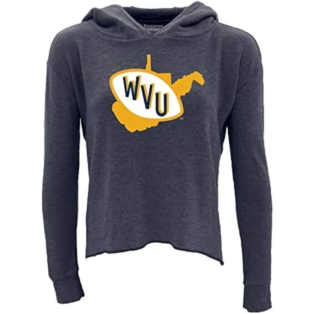 Reserve Collection By Blue 84 NCAA WVU Mountaineers Cozy Crop Top Vault Hoodie L